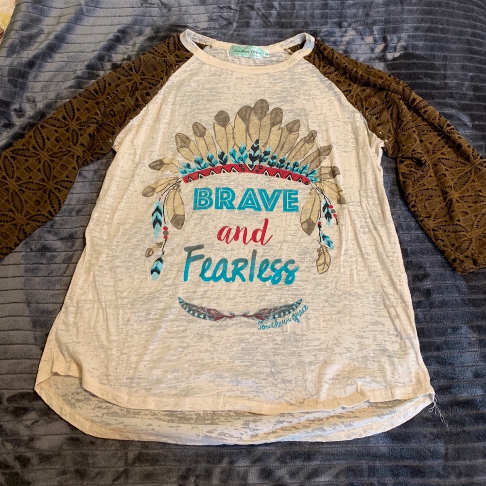 3/4 sleeve burnout tee shirt